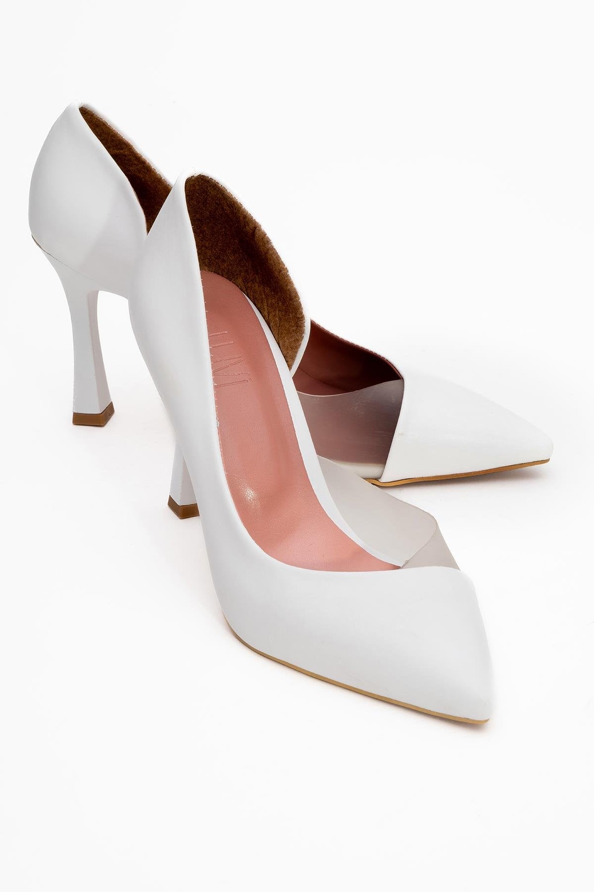 Ursula - Zapatos de tacón de punta fina blancos (mujer)