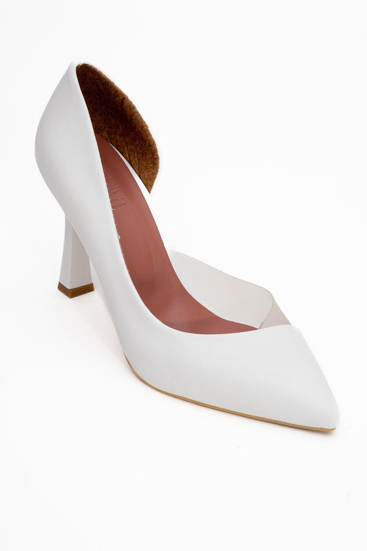 Ursula - White Pointed Toe Pump (Women)