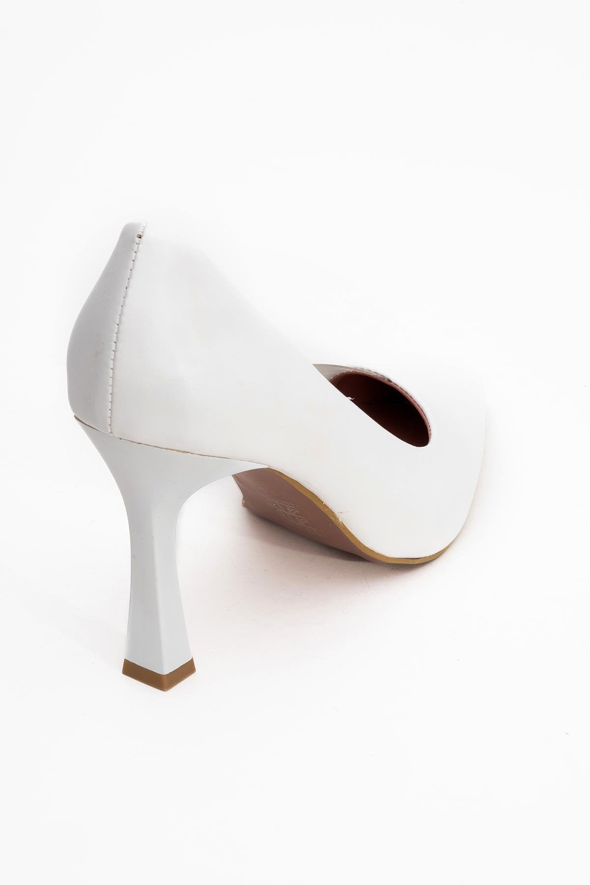 Ursula - Zapatos de tacón de punta fina blancos (mujer)