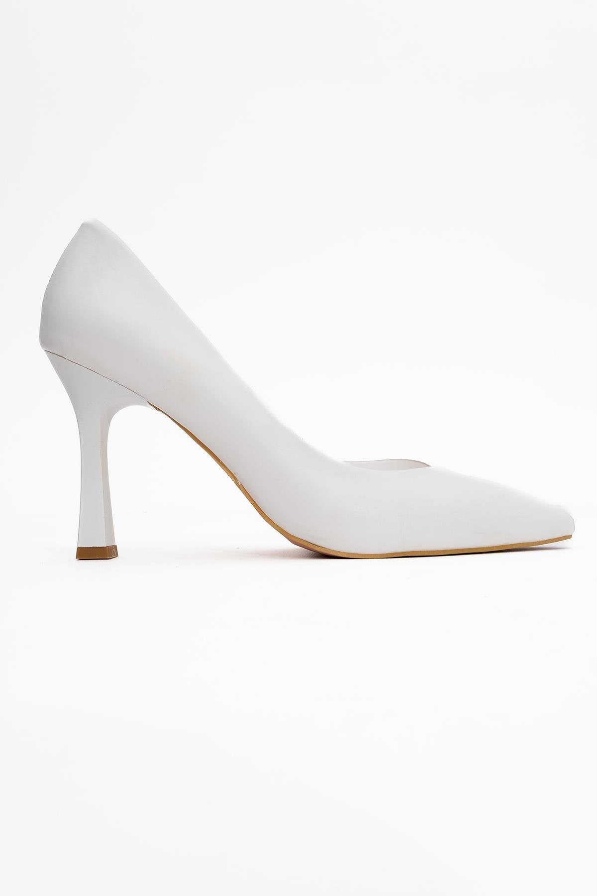 Ursula - Zapatos de tacón de punta fina blancos (mujer)
