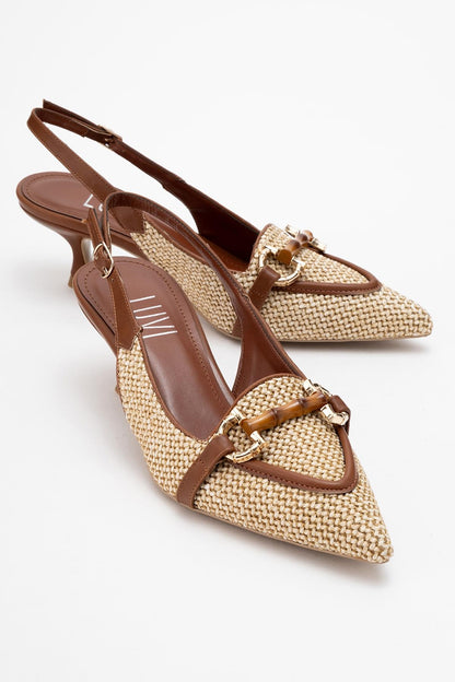 Osca - Zapatilla de Tacón Puntiaguda Cognac (Mujer)