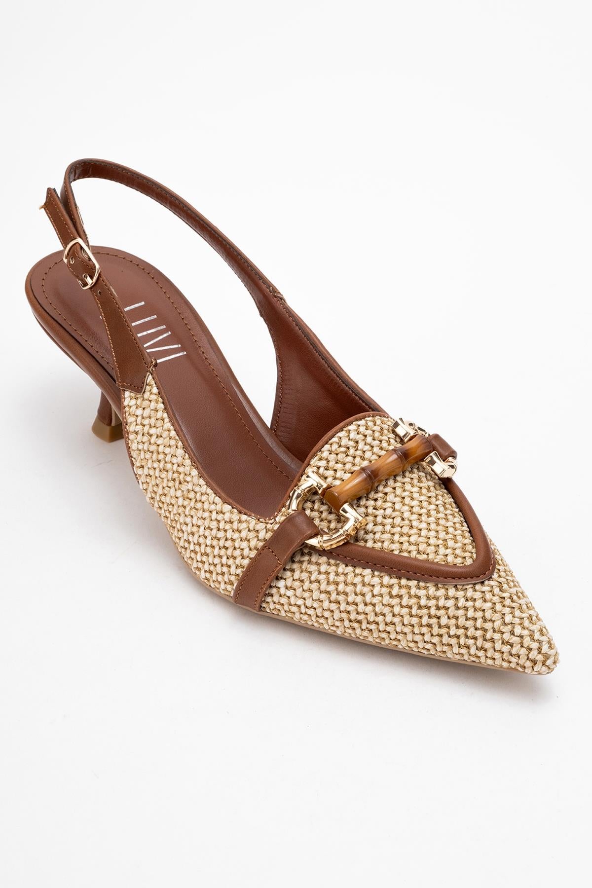 Osca - Zapatilla de Tacón Puntiaguda Cognac (Mujer)