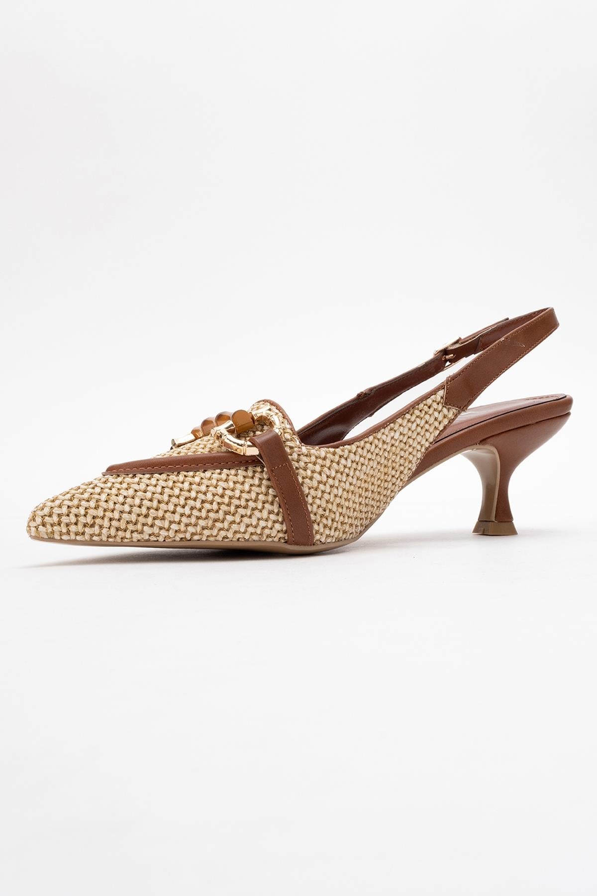 Osca - Zapatilla de Tacón Puntiaguda Cognac (Mujer)