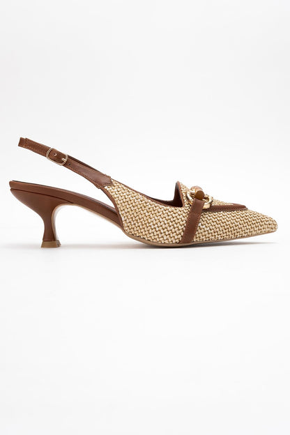 Osca - Zapatilla de Tacón Puntiaguda Cognac (Mujer)