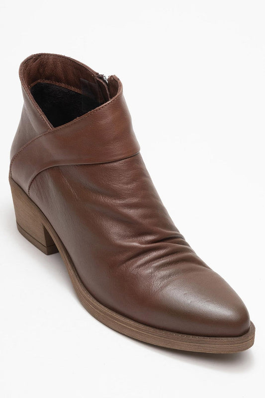 Rule - Brown Leather Chunky Boot (Women)