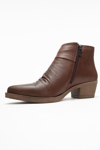 Rule - Bota Gruesa de Piel Marrón (Mujer)