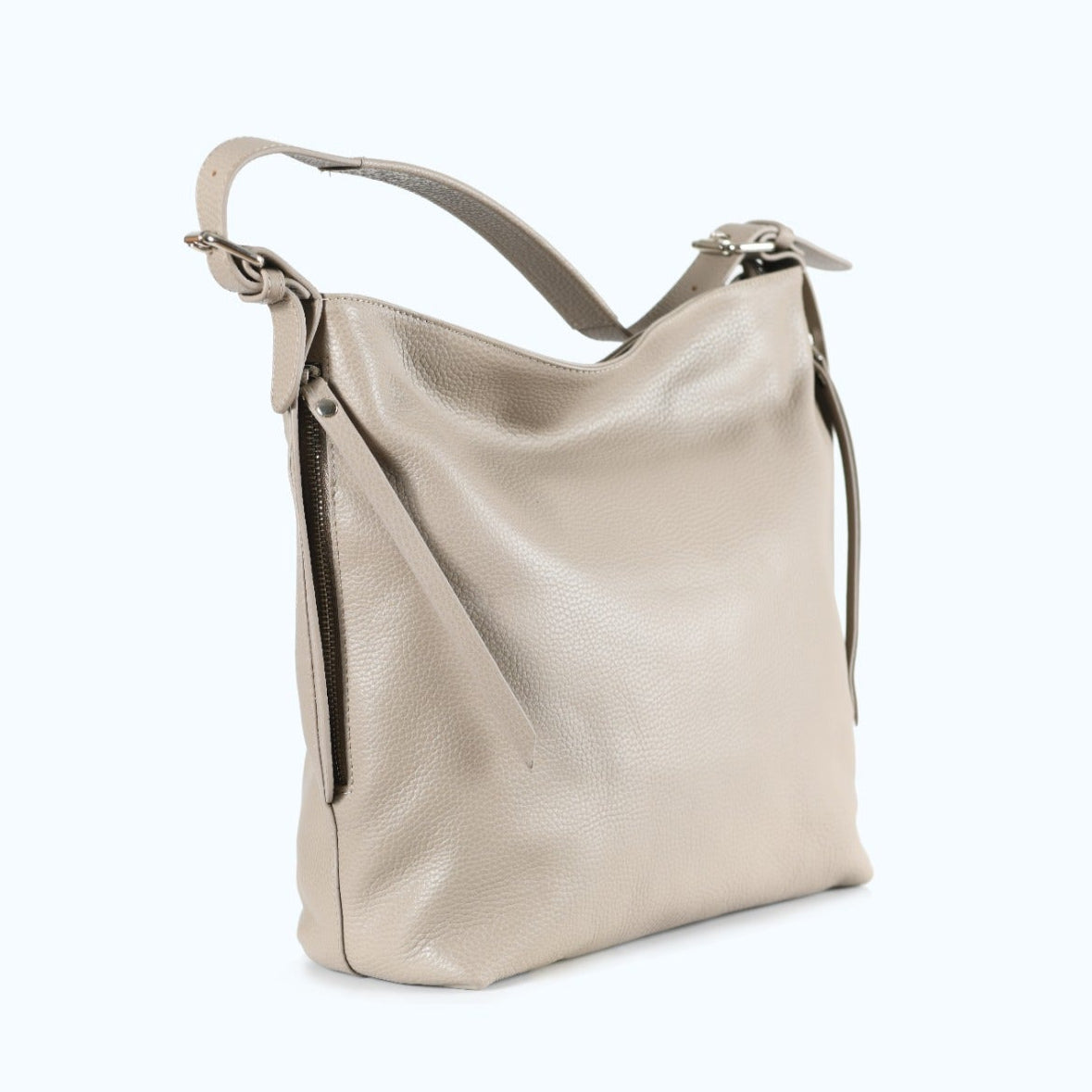 Vittoria - Bolso de hombro de piel beige