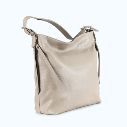 Vittoria - Bolso de hombro de piel beige