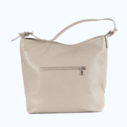 Vittoria - Bolso de hombro de piel beige