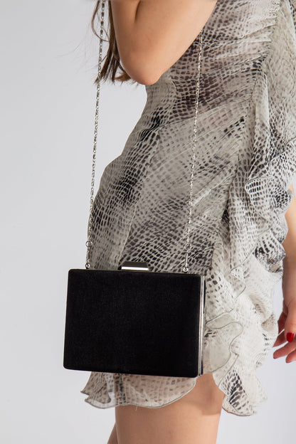 Alba - Cartera de terciopelo negro