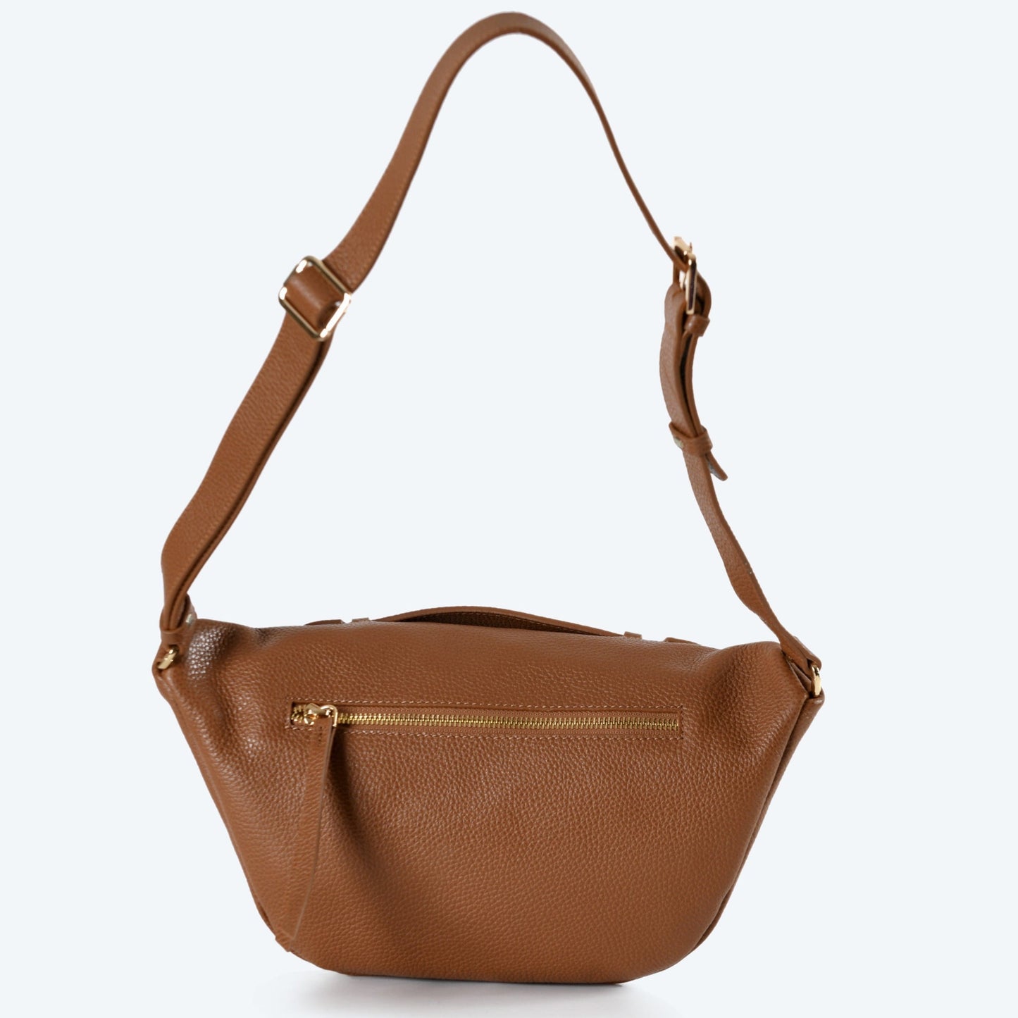 Bianca - Bolso Cruzado de Cuero Marrón Coñac