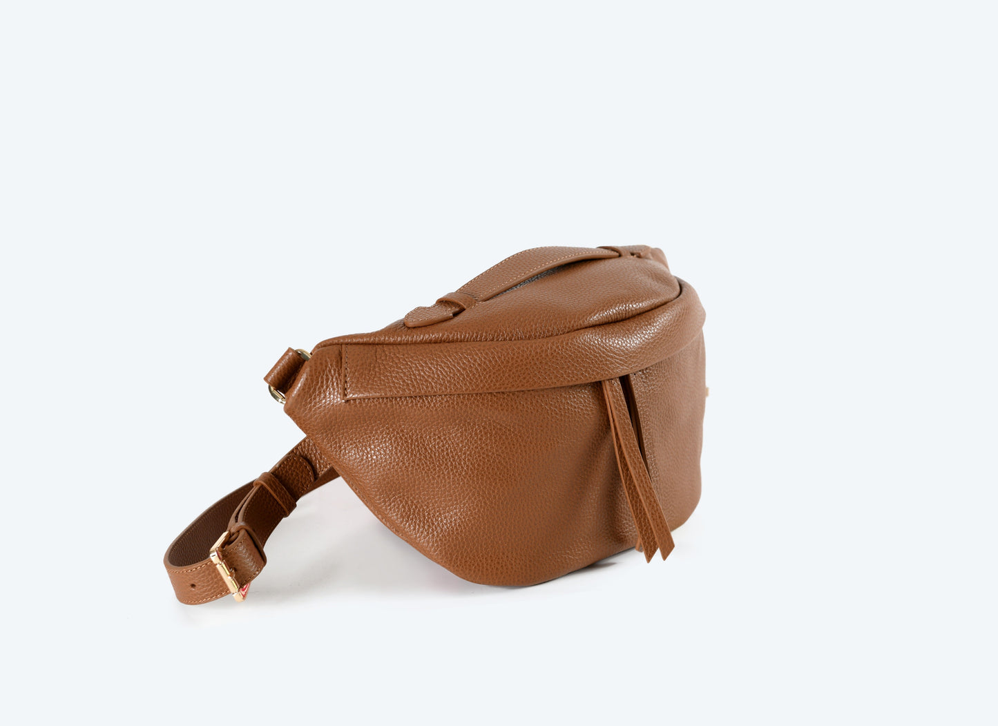 Bianca - Bolso Cruzado de Cuero Marrón Coñac