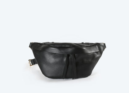 Bianca - Bandolera de cuero negro