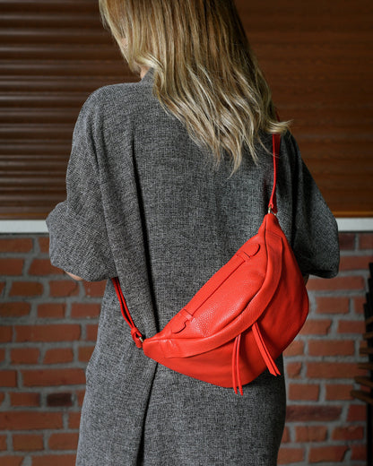 Bianca - Red Leather Crossbody Bag