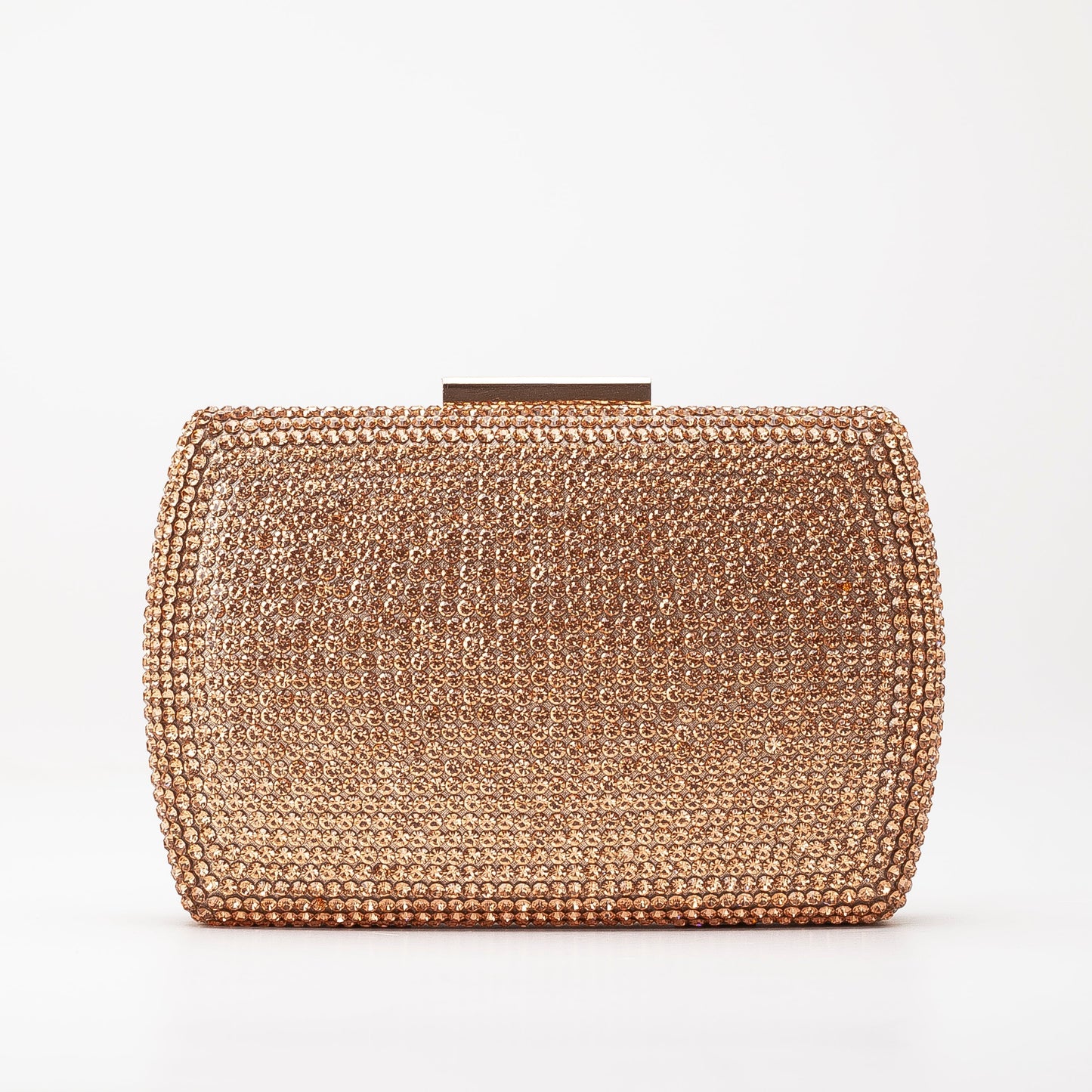 Francisca - Cartera de mano con purpurina oro rosa
