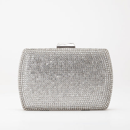 Francisca - Bolso de mano con purpurina plateada