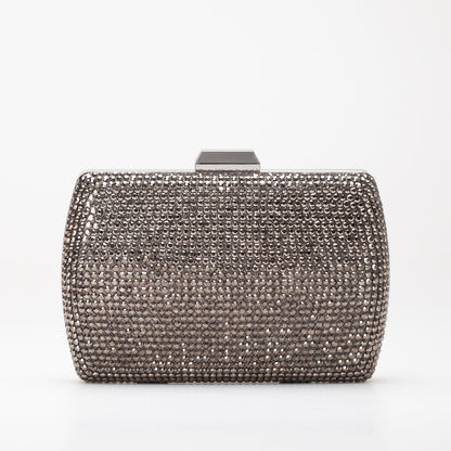 Francisca - Cartera de mano gris con purpurina