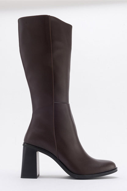 Maranta - Bota alta de tacón marrón hasta la rodilla (Mujer)