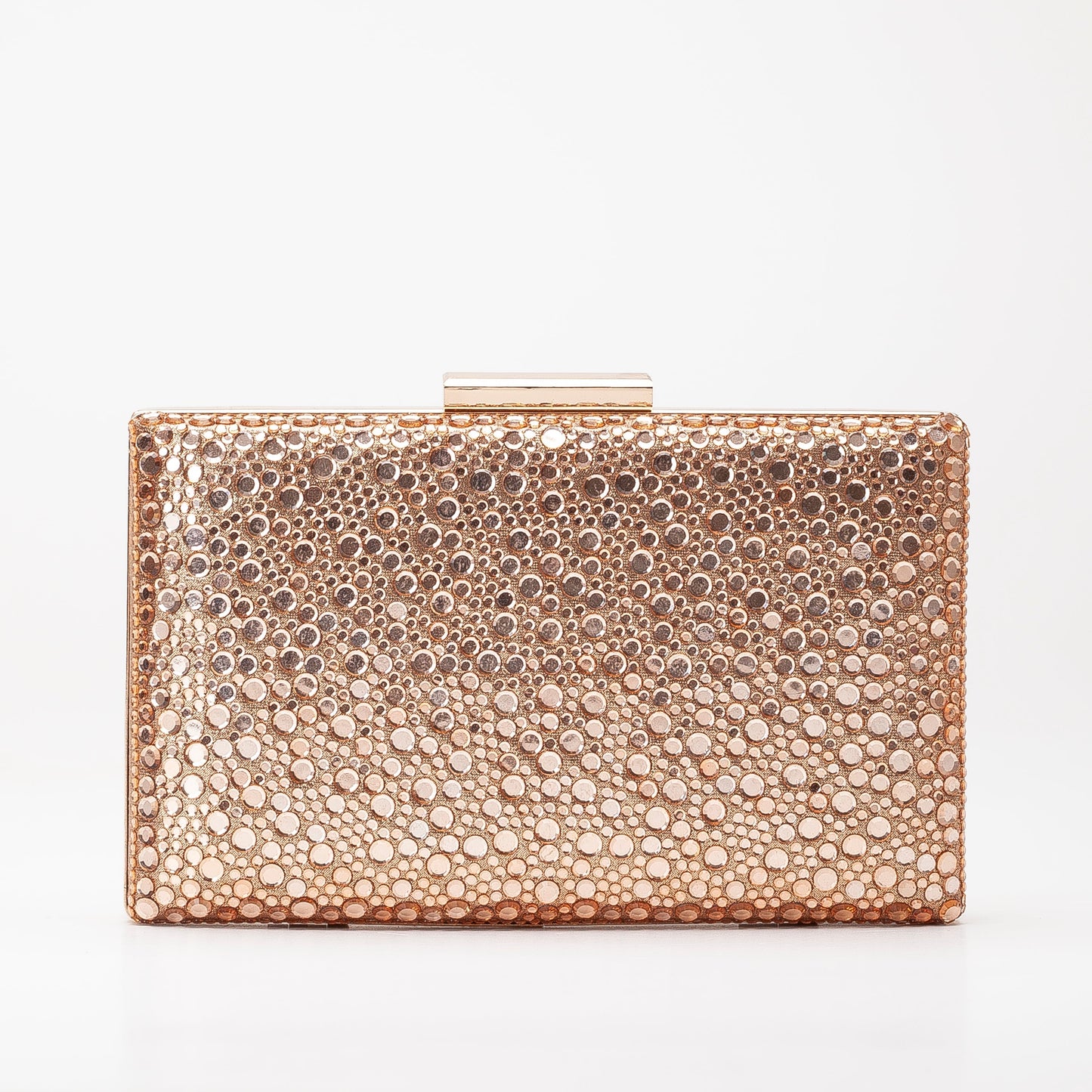 Clara - Bolso de mano de lentejuelas oro rosado
