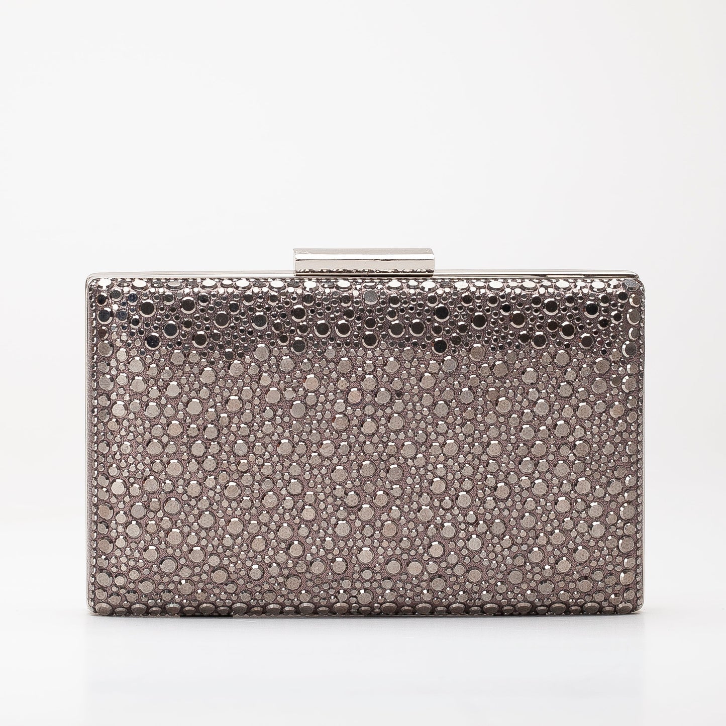 Clara - Clutch Gris de Lentejuelas Brillantes