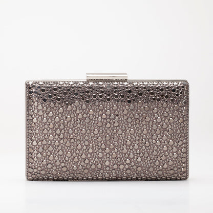Clara - Clutch Gris de Lentejuelas Brillantes