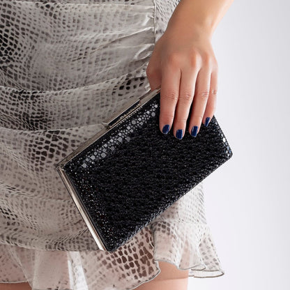 Clara - Bolso de mano con lentejuelas negras
