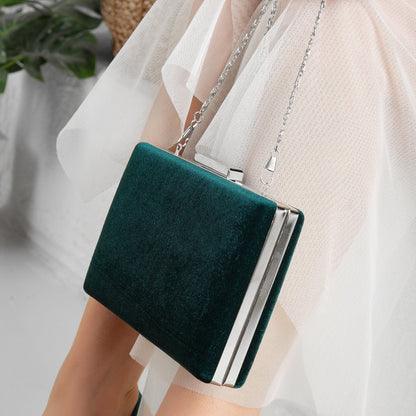 Clara - Cartera de terciopelo verde