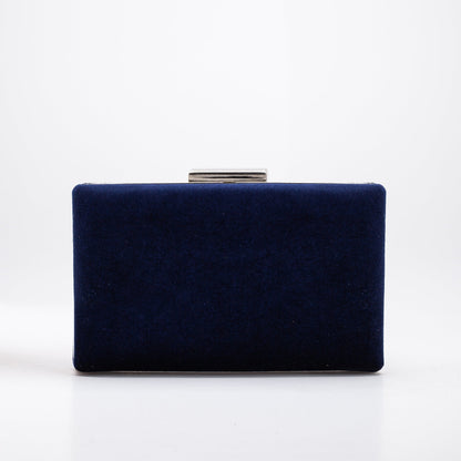 Clara - Cartera de mano de ante azul oscuro