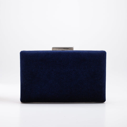 Clara - Cartera de mano de ante azul oscuro