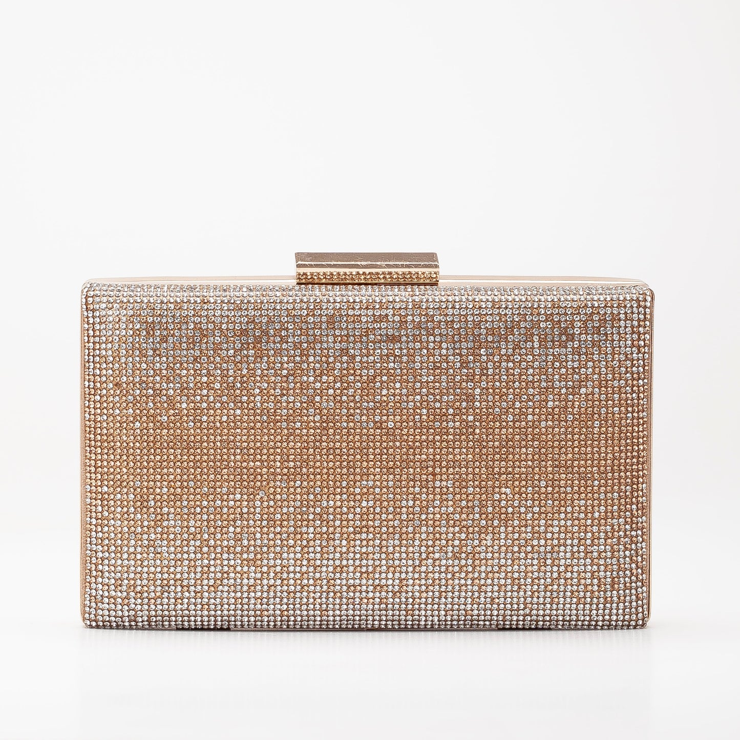 Clara - Cartera de mano con purpurina oro rosa