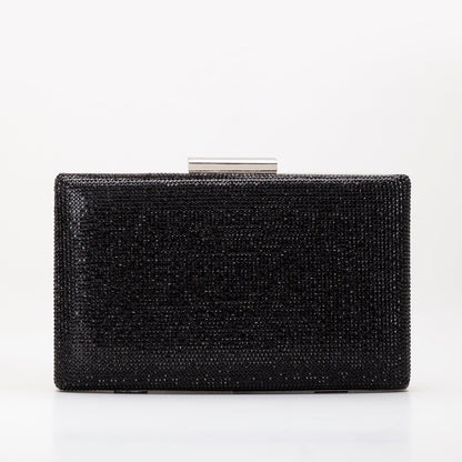 Clara - Bolso de mano de noche negro con purpurina