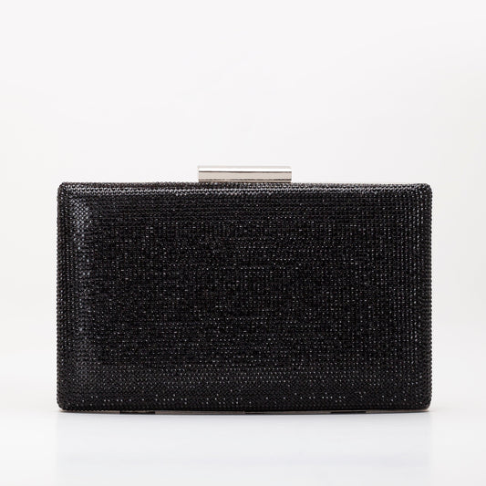 Clara - Bolso de mano de noche negro con purpurina