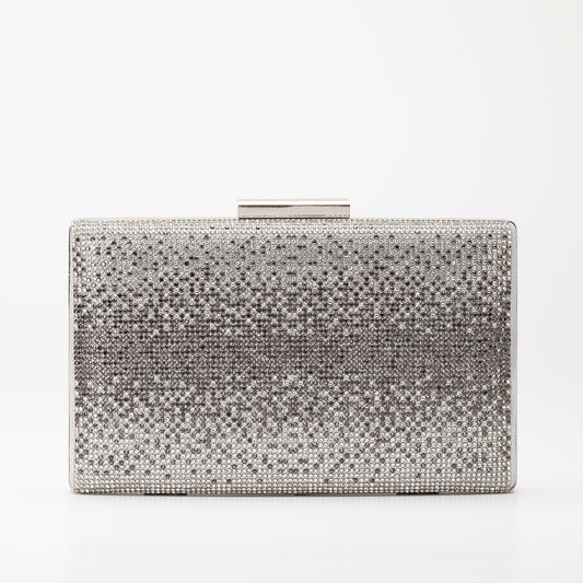 Clara - Bolso de mano plateado con purpurina