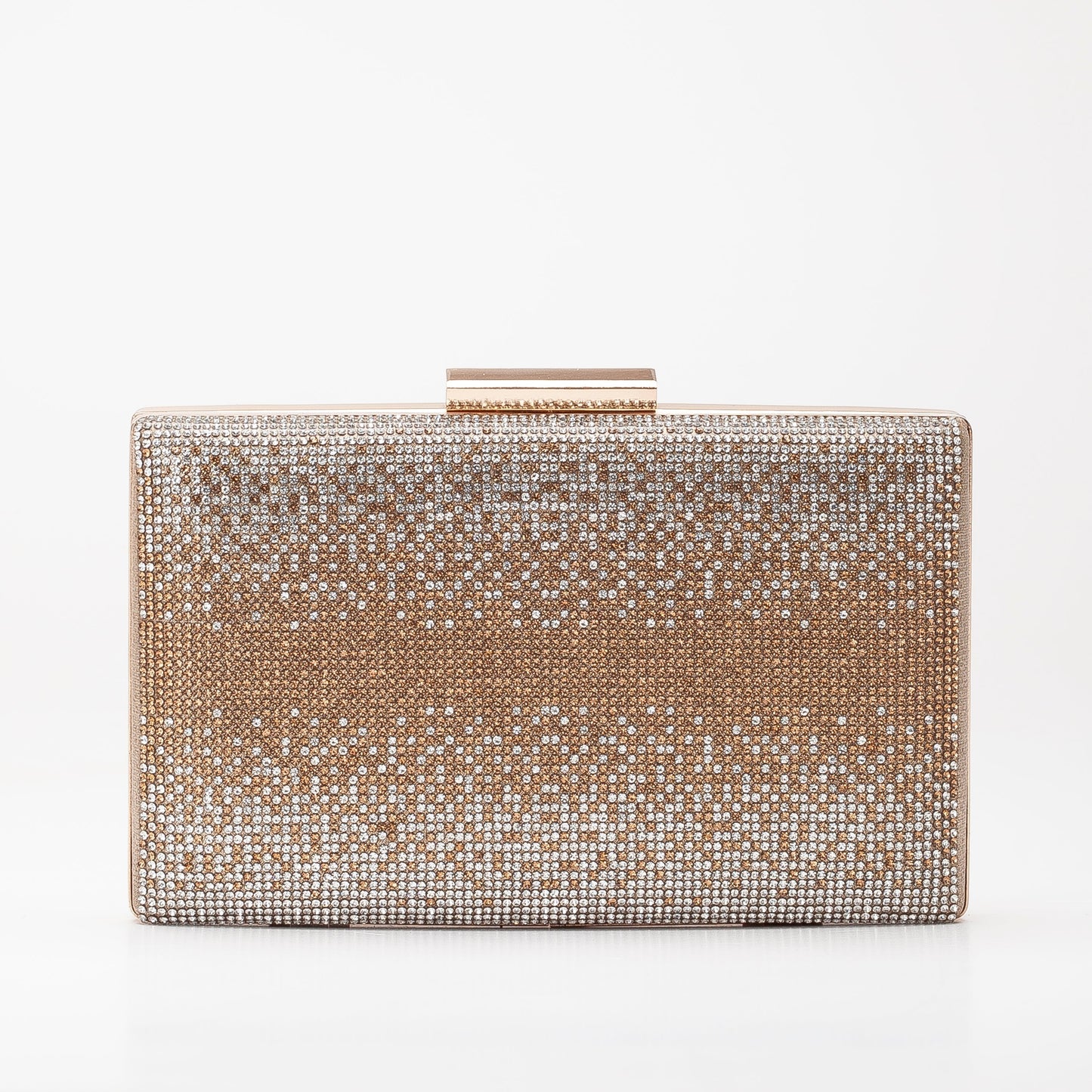 Clara - Cartera de mano con purpurina oro rosa