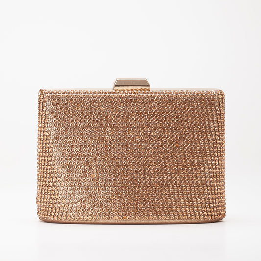 Marla - Cartera de Noche con Purpurina Oro Rosa