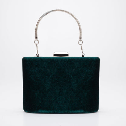 Alba - Cartera de terciopelo verde esmeralda