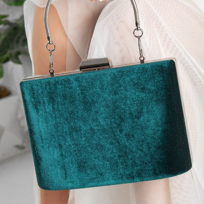 Alba - Cartera de terciopelo verde esmeralda