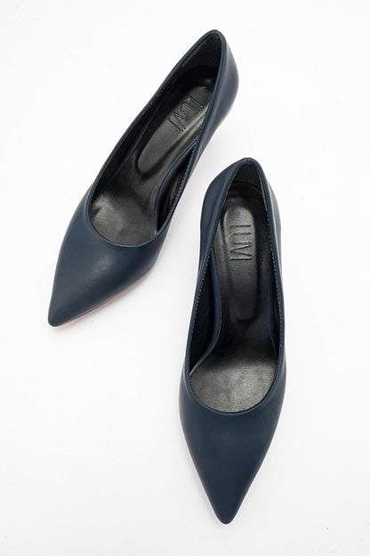 Pedra - Zapatos de tacón en punta azul marino (Mujer)