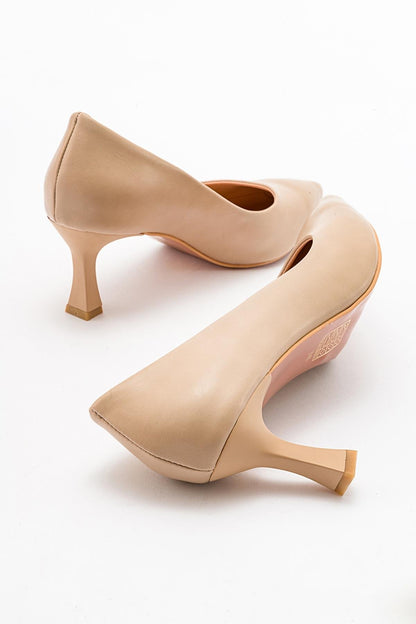 Pedra - Zapatilla de tacón de aguja nude con punta (Mujer)