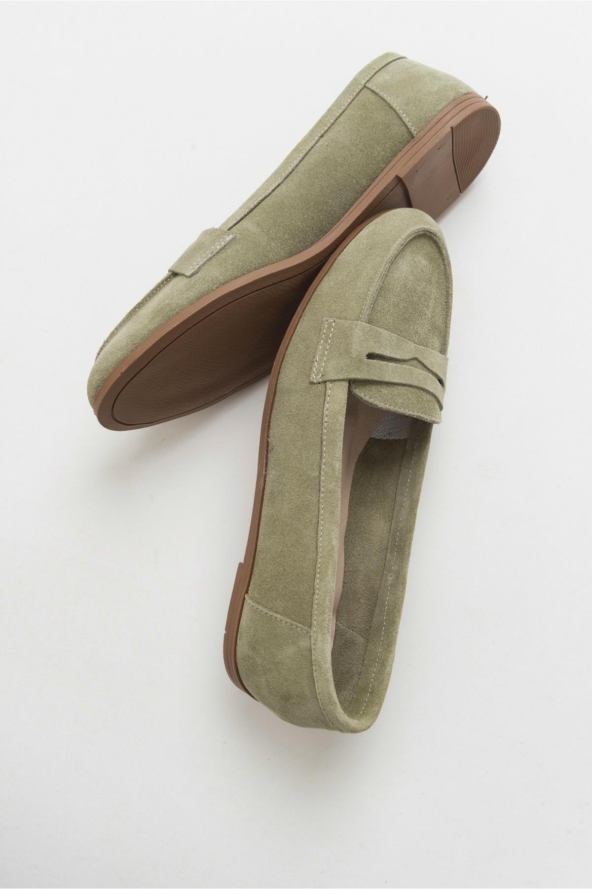 Dorothy - Mocasines de piel de ante verde claro