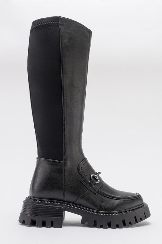Chapel - Bota elástica con hebilla negra (Mujer)