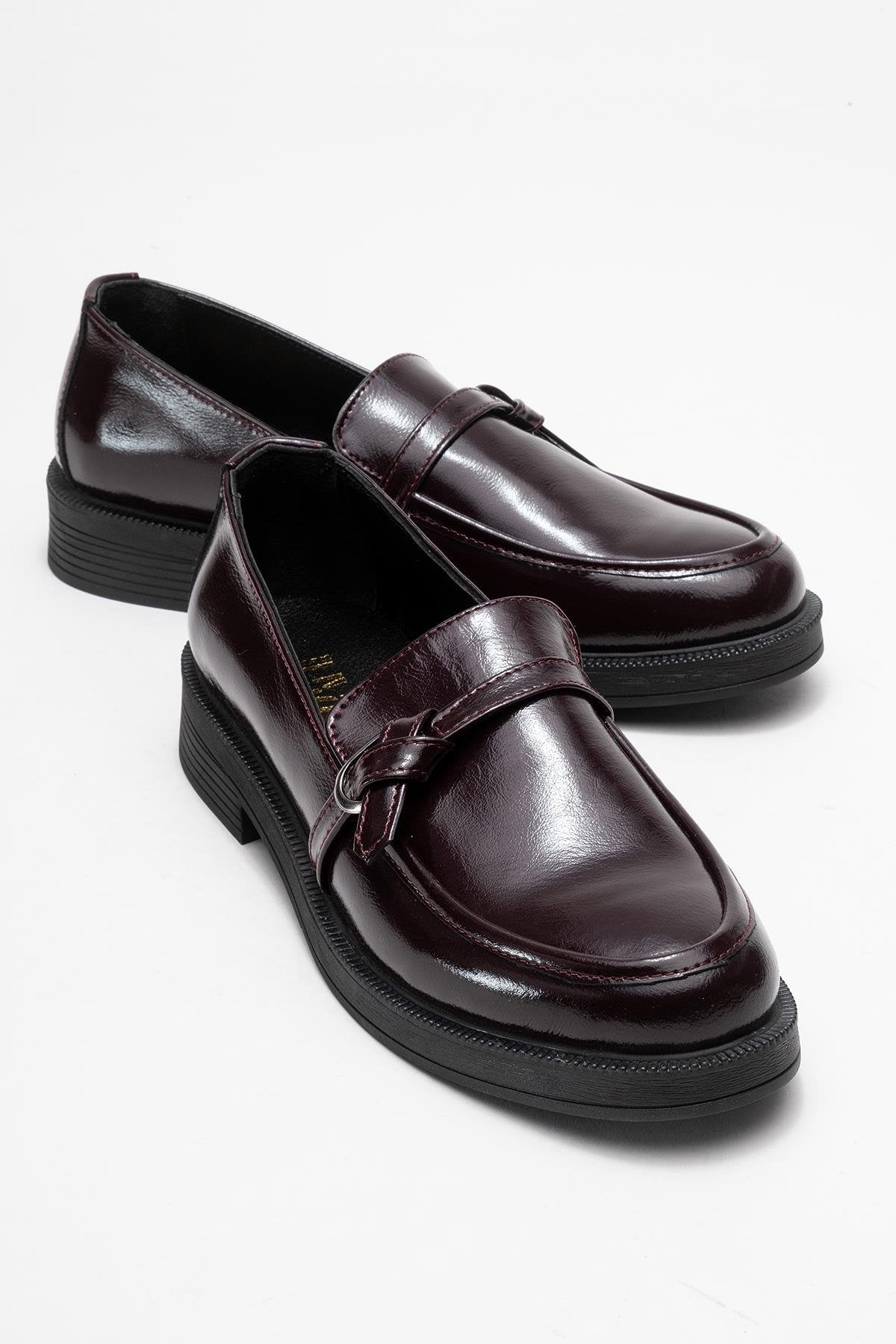 Galea - Burgundy Patent Buckled Leather Loafers (Women)