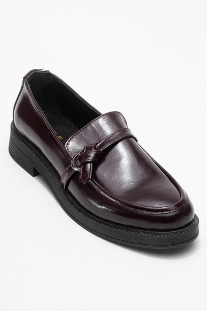Galea - Burgundy Patent Buckled Leather Loafers (Women)