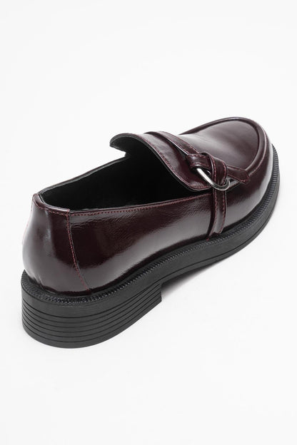 Galea - Burgundy Patent Buckled Leather Loafers (Women)