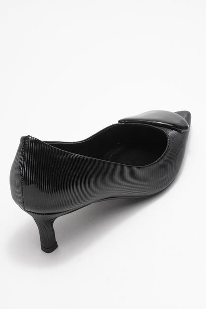 Briana - Zapatilla de tacón de aguja con hebilla negra (mujer)
