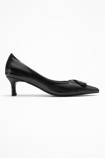 Briana - Zapatilla de tacón de aguja con hebilla negra (mujer)