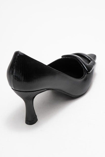 Astra - Zapatos de tacón de punta con hebilla negra (Mujer)