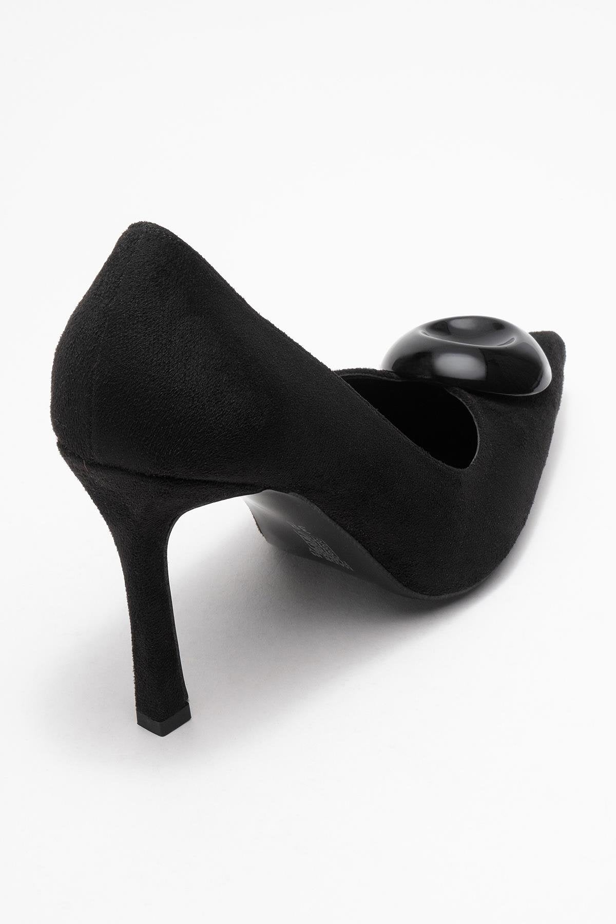 Jordana - Zapatos de tacón de aguja de ante negro con punta (Mujer)