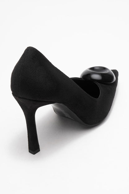 Jordana - Zapatos de tacón de aguja de ante negro con punta (Mujer)
