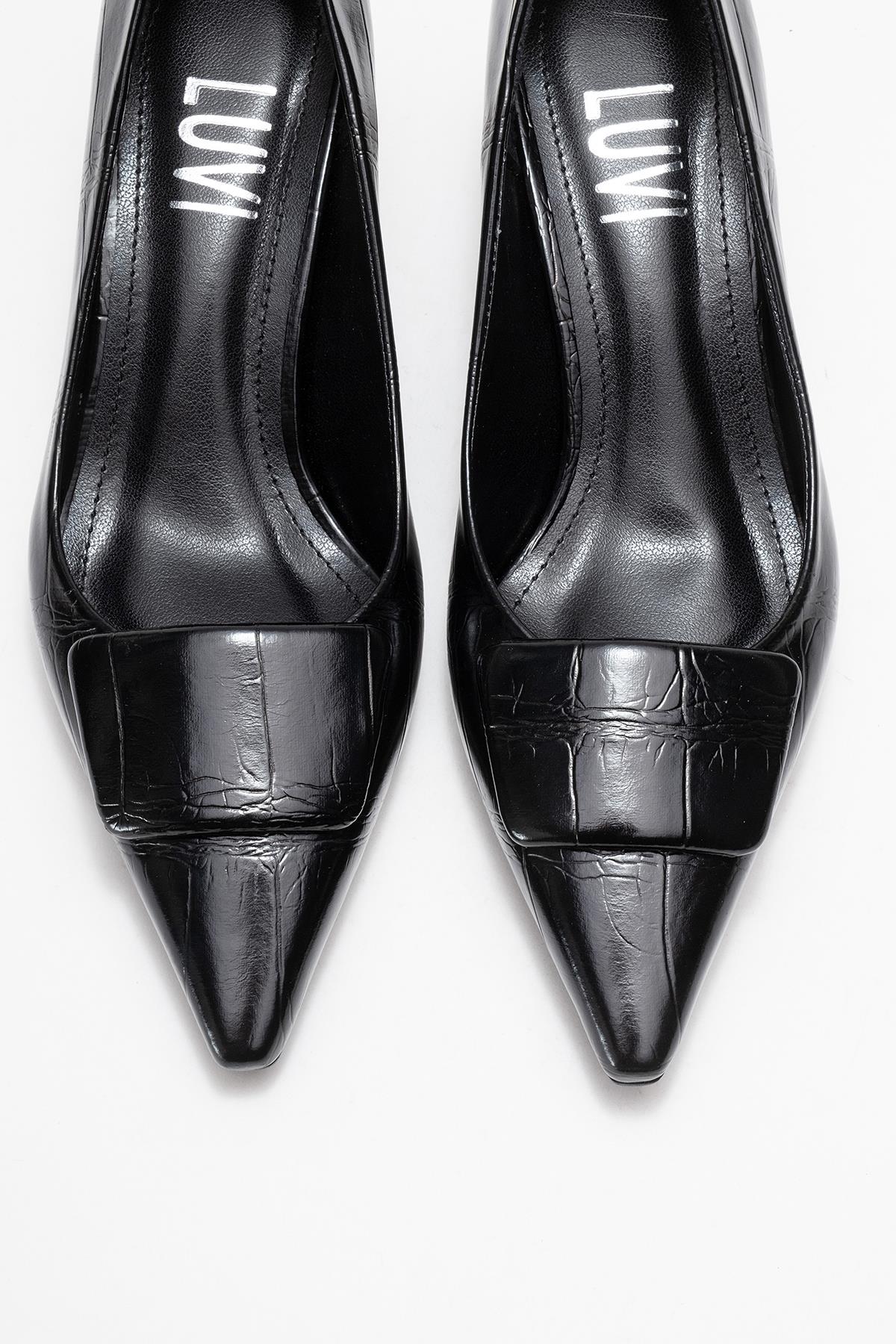 Marcia - Zapato de Tacón con Hebilla Estampado Negro (Mujer)